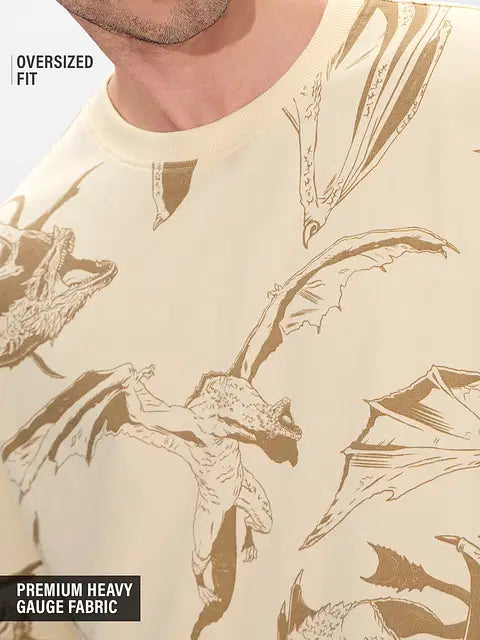 House Of Dragon Triple Dragon Oversized T-Shirts