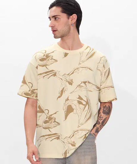House Of Dragon Triple Dragon Oversized T-Shirts
