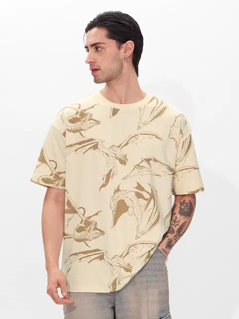 House Of Dragon Triple Dragon Oversized T-Shirts