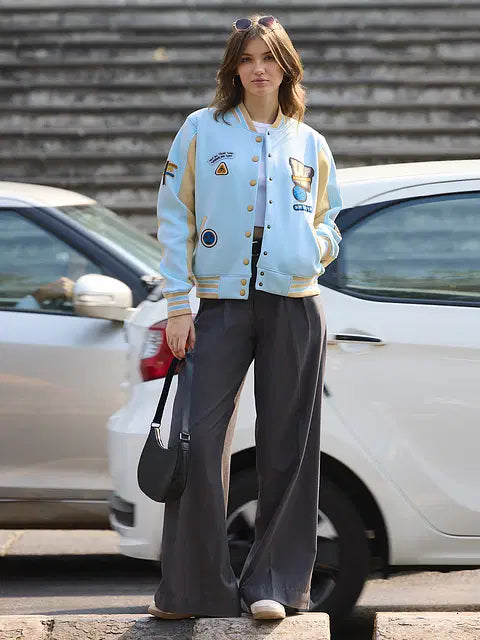 Wanderlust Life Women Oversized Varsity Jackets