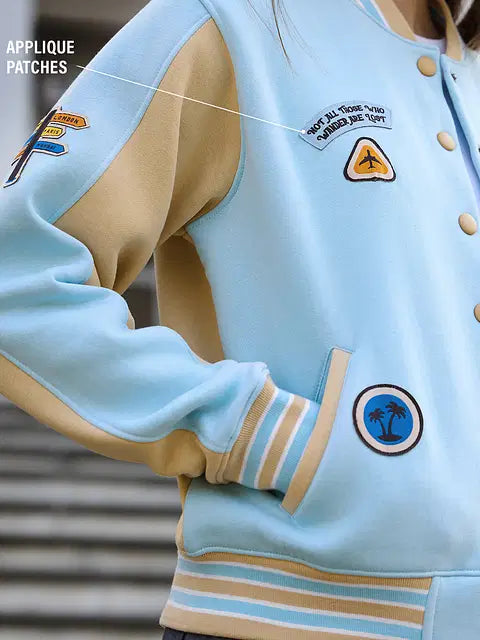 Wanderlust Life Women Oversized Varsity Jackets