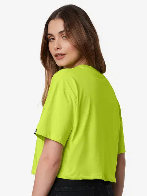 Huh Women Oversized Cropped T-Shirts