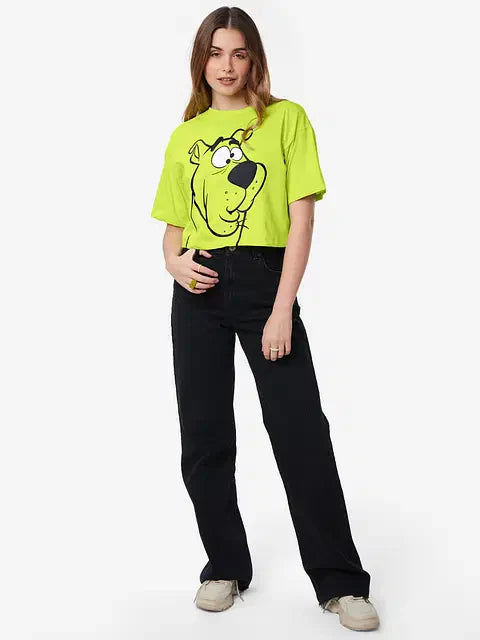Huh Women Oversized Cropped T-Shirts
