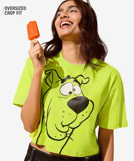 Huh Women Oversized Cropped T-Shirts