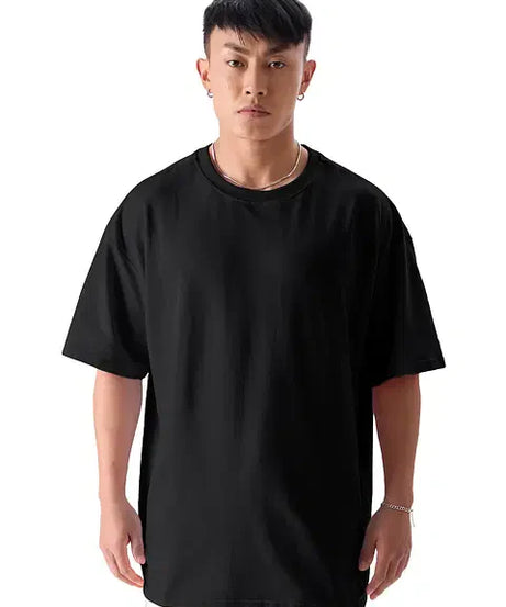 Solids Carbon Black Oversized T-Shirts