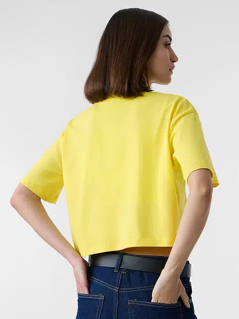 Running Away Women Oversized Cropped T-Shirts