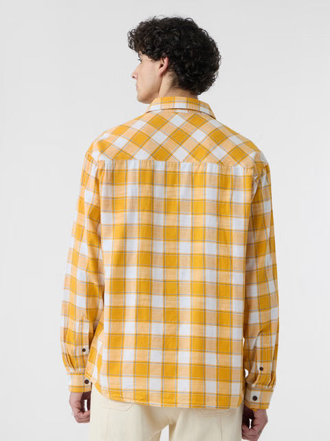 Plaid Amber Gold Men Relaxed Shirts
