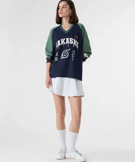 Naruto Kakashi Varsity Women Full Sleeve T-Shirts