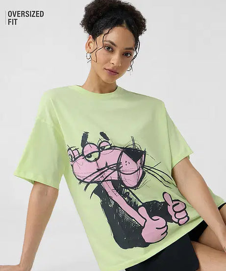 Pink Panther Thumbs Up Women Oversized T-Shirts