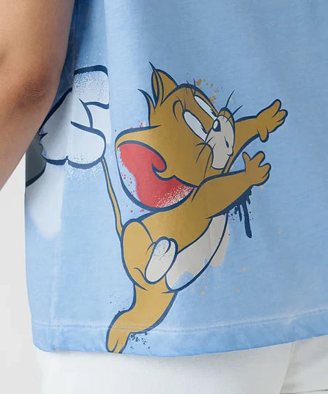 Tom & Jerry Troublemaker Women Oversized T-Shirts