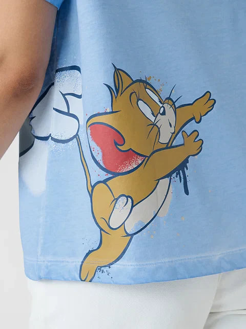 Tom & Jerry Troublemaker Women Oversized T-Shirts