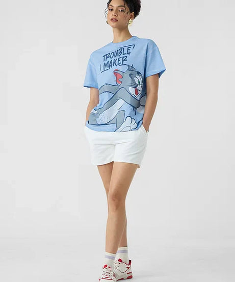 Tom & Jerry Troublemaker Women Oversized T-Shirts