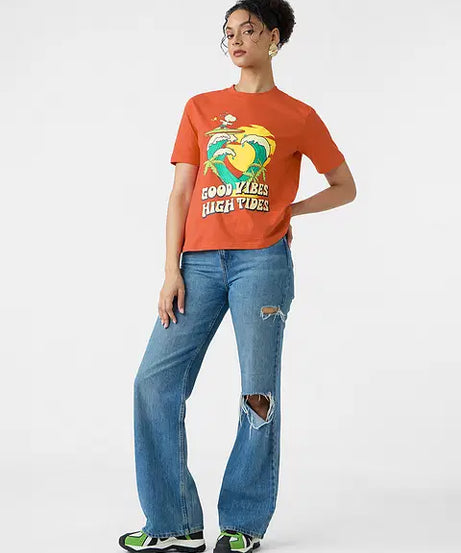 Good Vibes Women Relaxed Fit T-Shirts