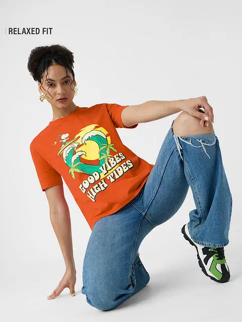 Good Vibes Women Relaxed Fit T-Shirts