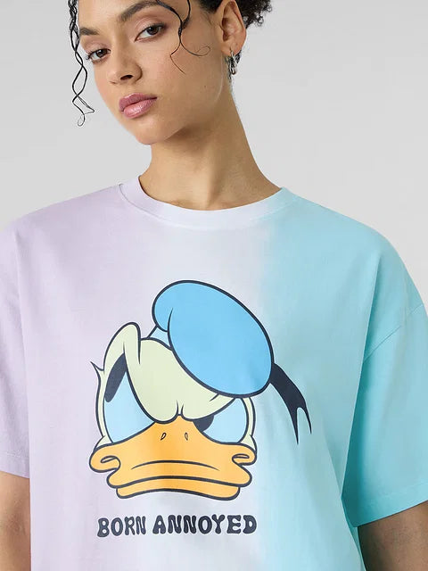 Donald Duck Born Annoyed Women Oversized T-Shirts