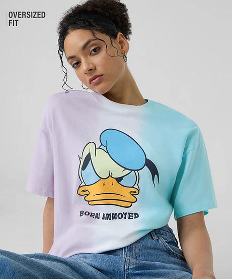 Donald Duck Born Annoyed Women Oversized T-Shirts