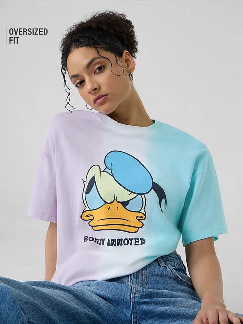 Donald Duck Born Annoyed Women Oversized T-Shirts