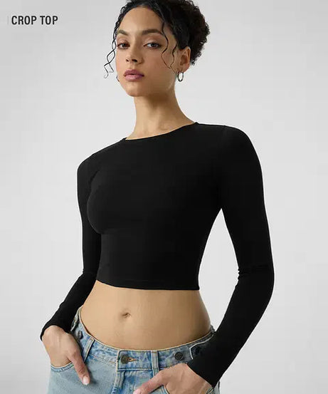 Solids Hot Pink (Cropped Fit) Women Cropped Tops