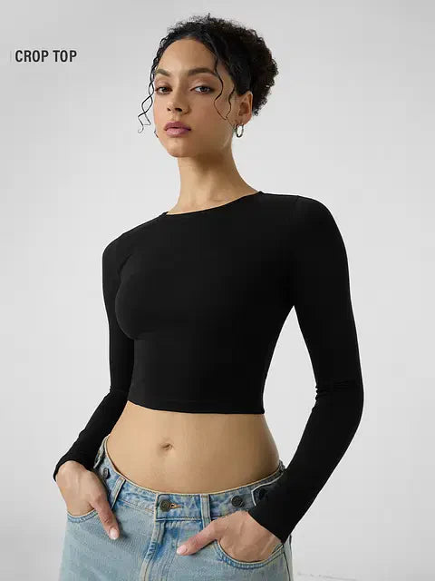 Solids Hot Pink (Cropped Fit) Women Cropped Tops