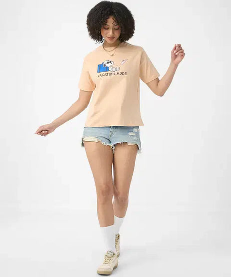 Peanuts Vacation Mode Women Relaxed Fit T-Shirts