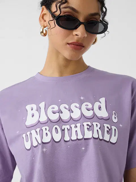 Blessed And Unbothered Women Oversized Cropped T-Shirts