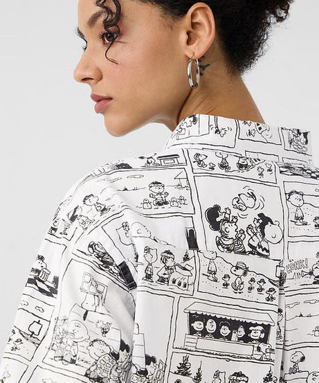 Peanuts Comic Print Women Boyfriend Shirts