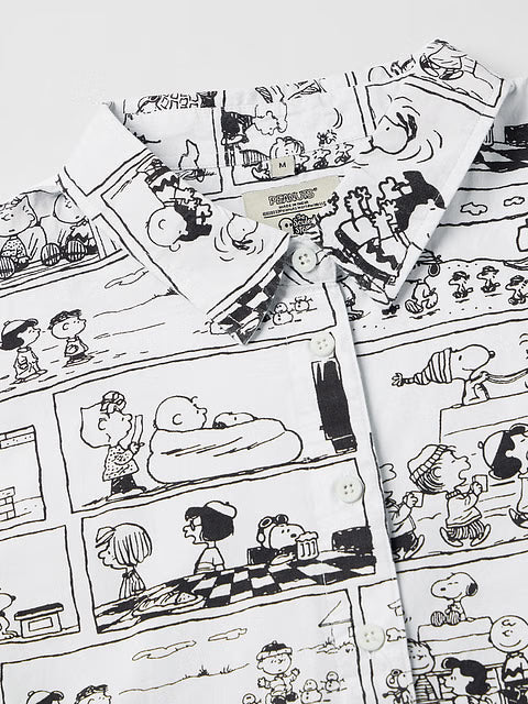 Peanuts Comic Print Women Boyfriend Shirts