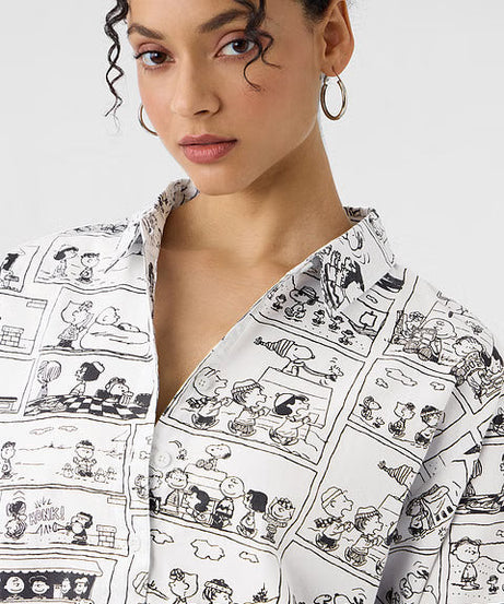 Peanuts Comic Print Women Boyfriend Shirts
