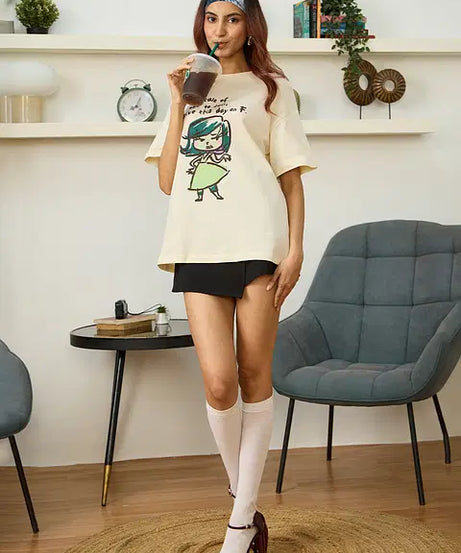 Inside Out Disgust Women Oversized T-Shirts