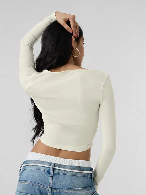 Ribbed Top Rich Black Women Cropped Tops