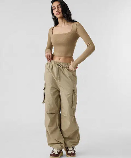 Ribbed Top Rich Black Women Cropped Tops