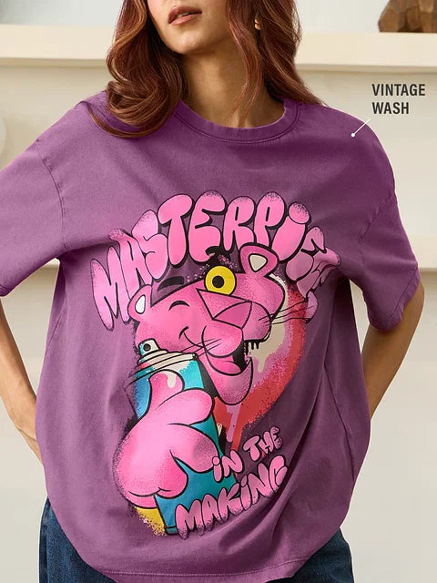 Pink Panther Masterpiece Women Oversized T-Shirts