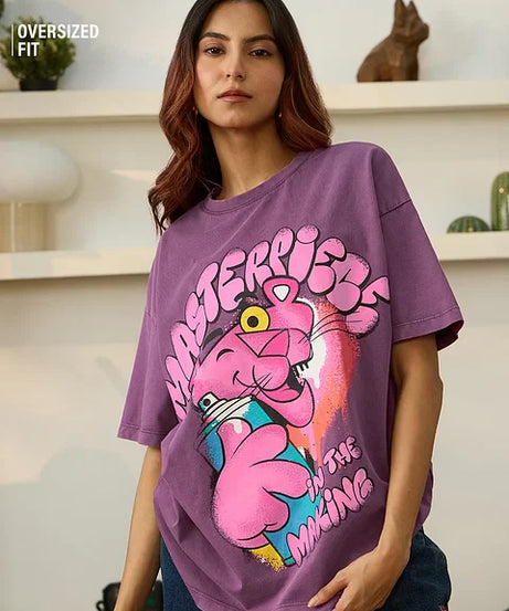 Pink Panther Masterpiece Women Oversized T-Shirts