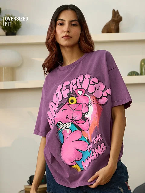 Pink Panther Masterpiece Women Oversized T-Shirts