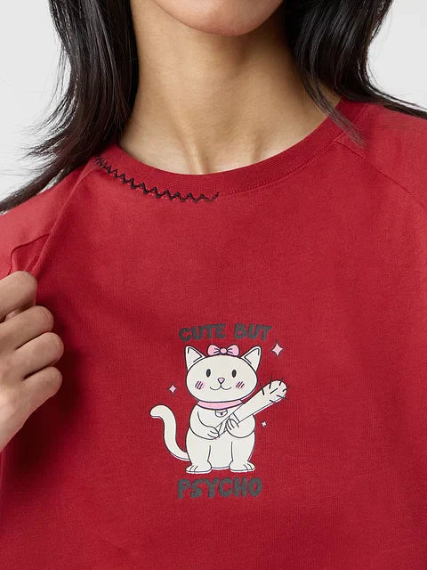 Cute But Psycho Women Relaxed Fit T-Shirts