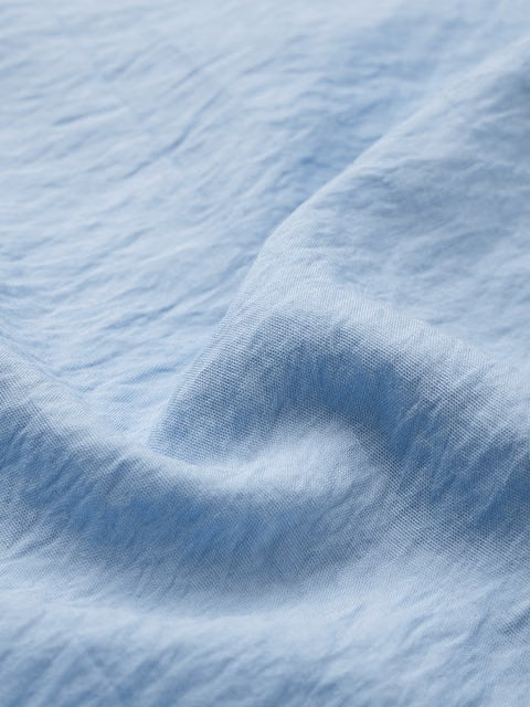 Textured Sky Blue Women Boyfriend Shirts