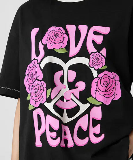 Peace & Love Women Oversized T-Shirts