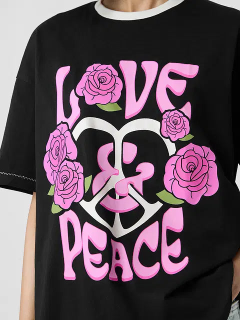 Peace & Love Women Oversized T-Shirts