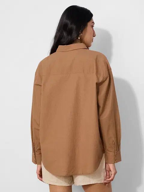 Cotton Linen Earth Child Women Boyfriend Shirts