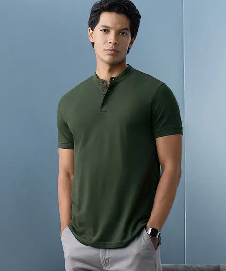 Solids Dark Olive Mandarin Polos