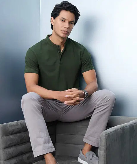 Solids Dark Olive Mandarin Polos