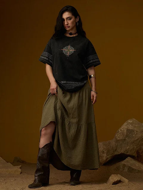 Nomad Compass Women Oversized T-Shirts