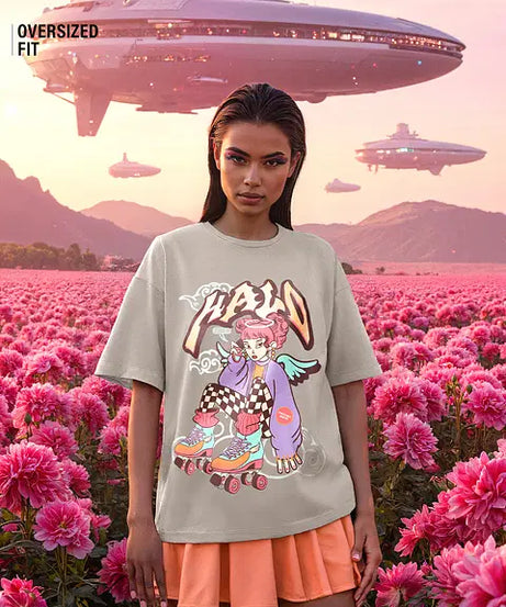Angel Halo Women Oversized T-Shirts