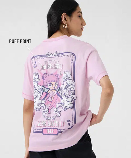 Angel Card Women Oversized T-Shirts