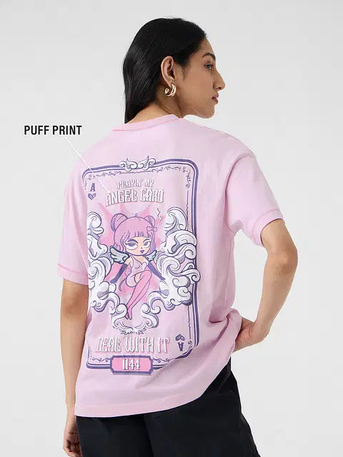 Angel Card Women Oversized T-Shirts