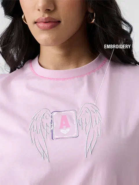 Angel Card Women Oversized T-Shirts