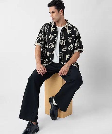 Monochrome Mirage Oversized Shirts