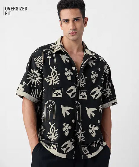Monochrome Mirage Oversized Shirts