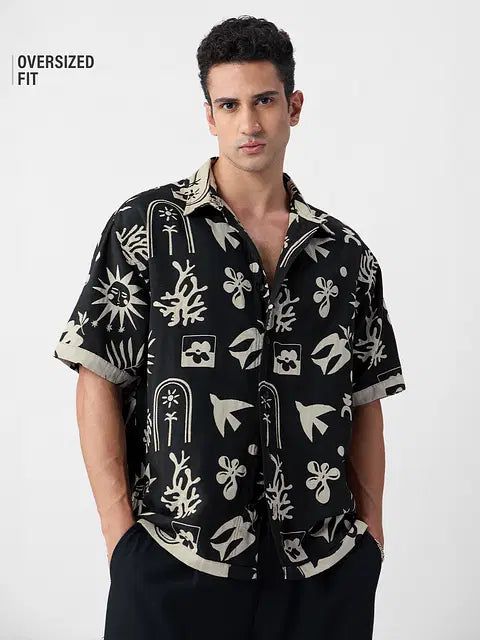 Monochrome Mirage Oversized Shirts