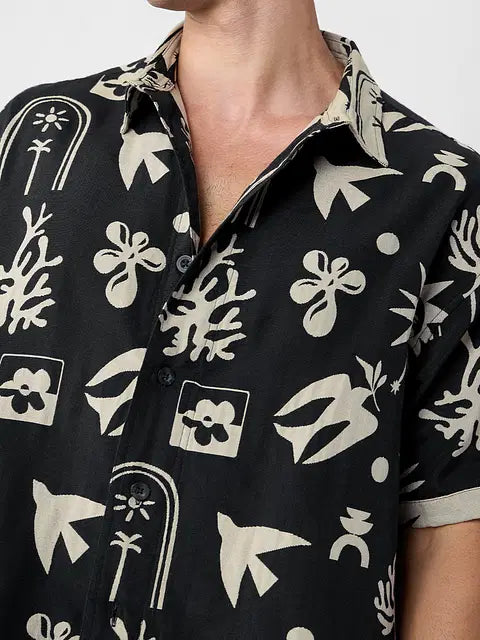 Monochrome Mirage Oversized Shirts